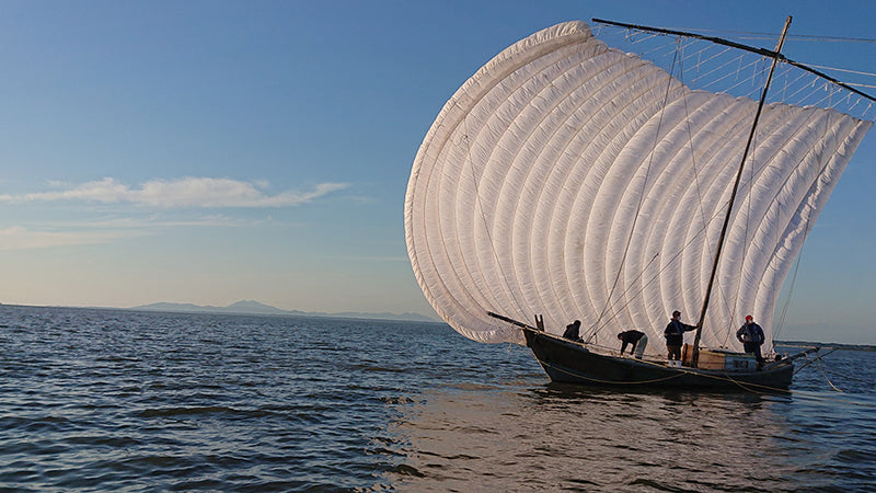 霞ヶ浦と帆引き船～行方市天王崎～