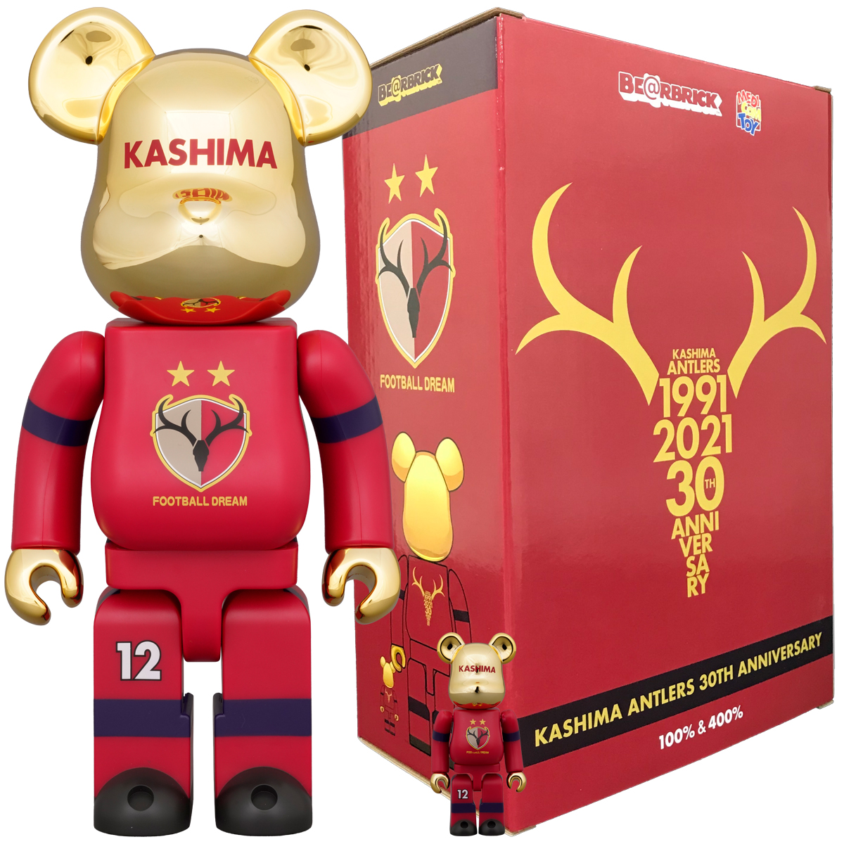 BE＠RBRICK KASHIMA ANTLERS 30th ANNIVERSARY 100%&400% | グッズ ...
