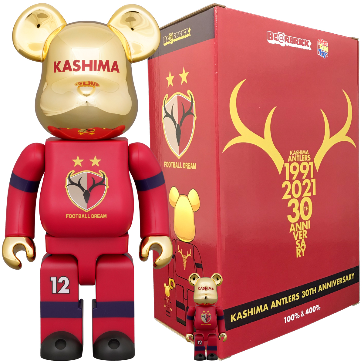 BE＠RBRICK KASHIMA ANTLERS 30th 100%400%